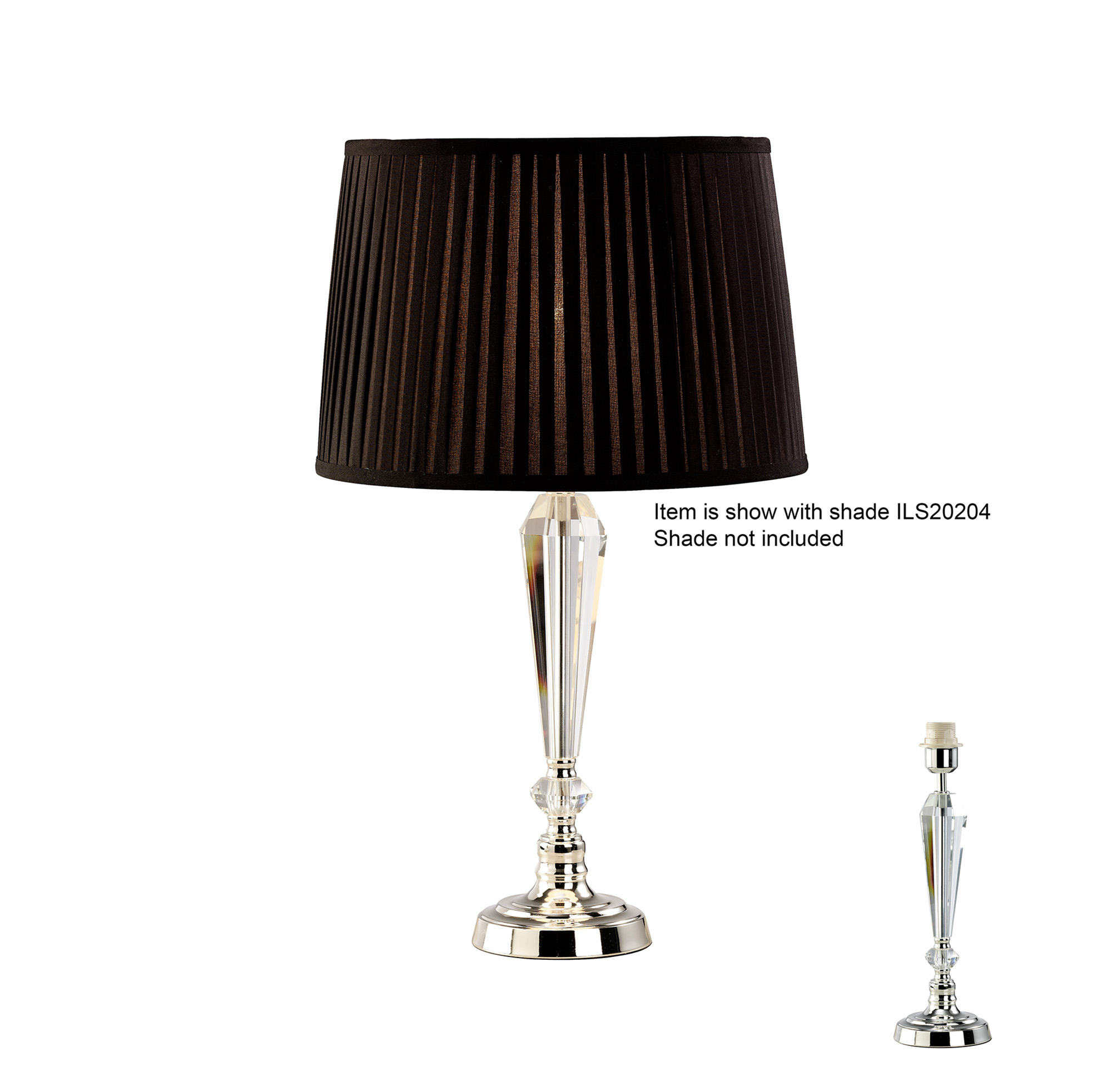 IL11025 Freya Diyas Freya Crystal 43cm 1 Light Table Lamp Without Shade ...